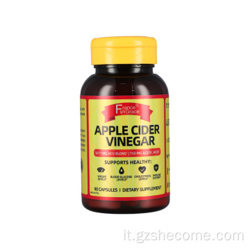 Capsule di aceto di mele con capsule di vitamina 90